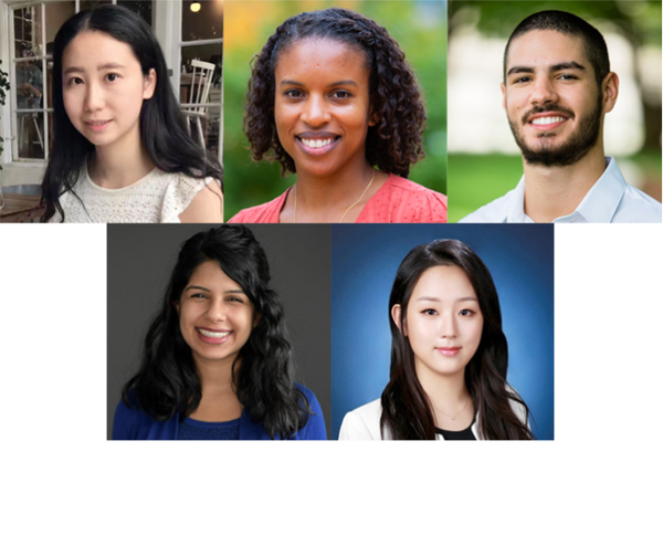 2021-22 Accenture Fellows: Top row, left to right: Xinming (Lily) Liu, Caris Moses, Sergio Rodriguez Aponte Bottom row, left to right: Soumya Sudhakar and So-Yoon Yang